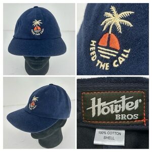 Howler‎ Brothers NWT StrapBack Hat Sunset Palm Navy Blue Terry Cloth Beach NEW